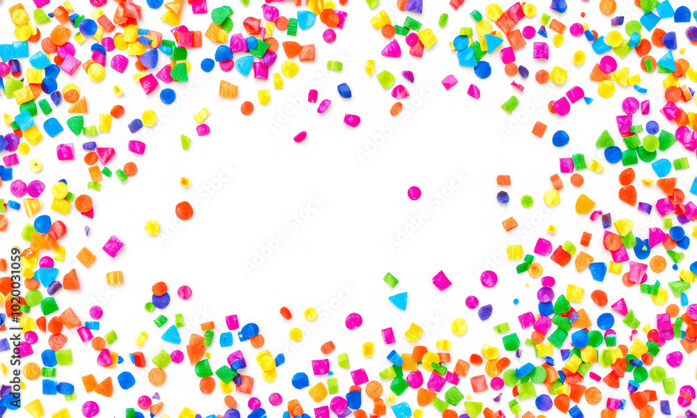 multi color confetti blank space isolated on white background multi color confetti blank space isolated on white background