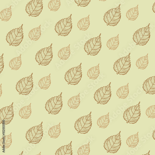 Pattern con foglioline autunnali su sfondo chiaro