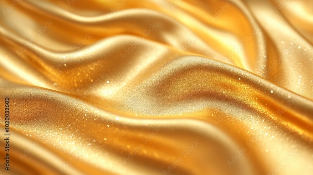 A beautiful wave of golden fabric, shimmering with light, perfect for backgrounds and elegant designs. A beautiful wave of golden fabric, shimmering with light, perfect for backgrounds and elegant designs.