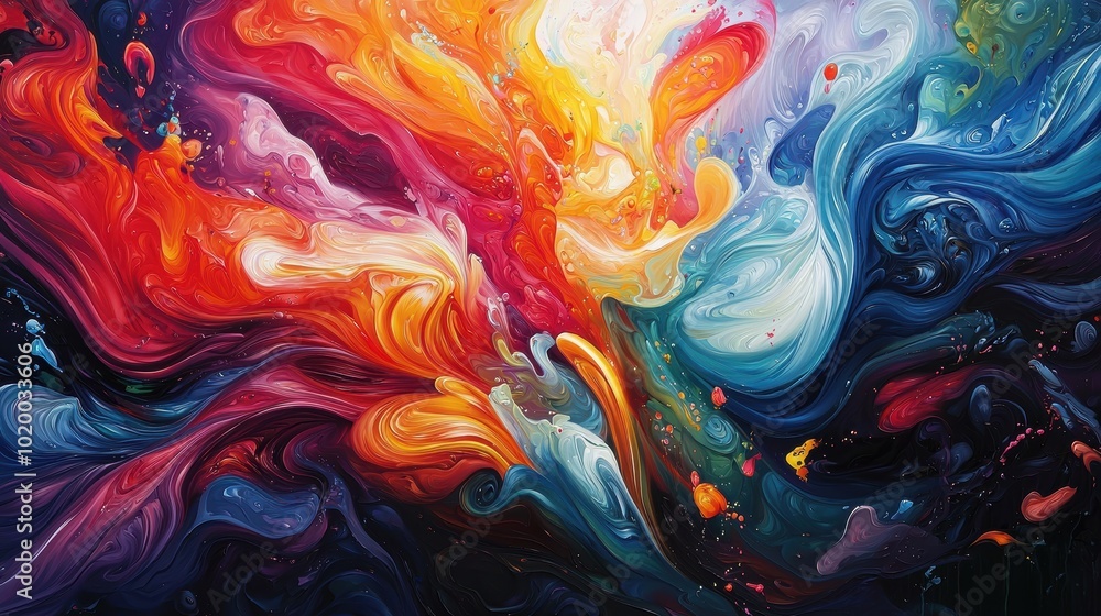 Vibrant Swirling Abstract Painting in High Fidelity Vibrant Swirling Abstract Painting in High Fidelity