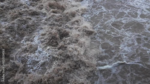 River in flood after heavy rains