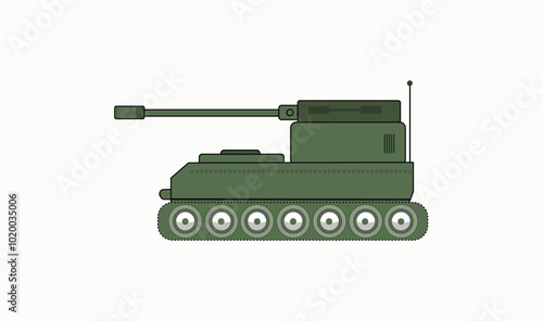 Army tank vactor illustration for use.