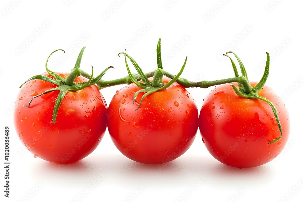 Three ripe tomatoes isolated on white background Three ripe tomatoes isolated on white background