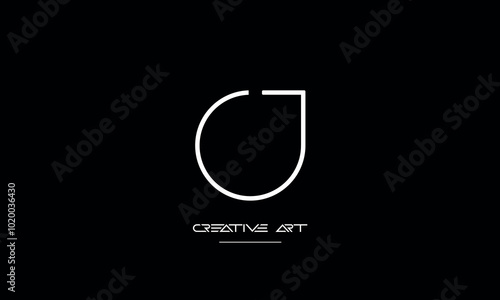 JO, OJ, J, O abstract letters logo monogram