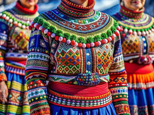 Traditional Greenland Dress Showcasing Vibrant Colors and Intricate Patterns of Cultural Heritage