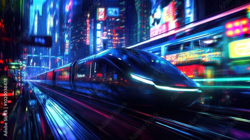 The Futuristic Neon City Train The Futuristic Neon City Train