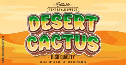 Editable text style effect - Desert Cactus text style theme.