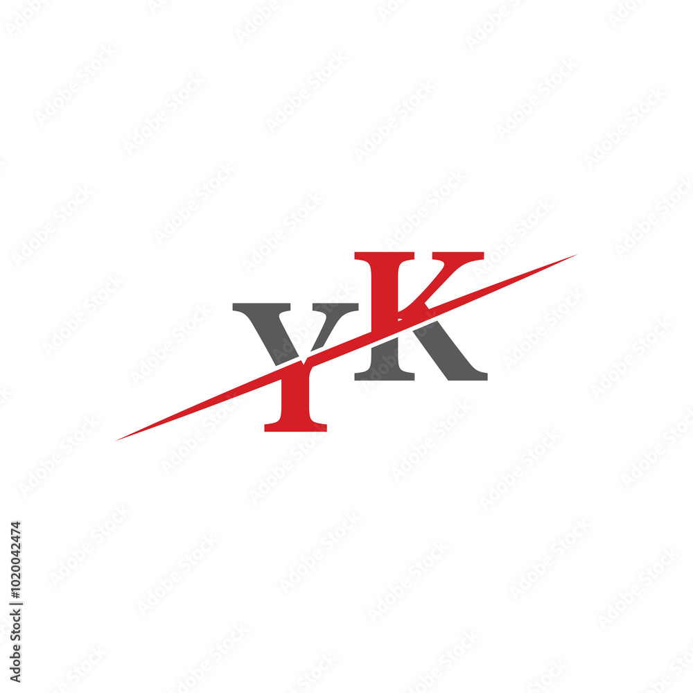 YK Minimalist Logo with Dynamic Diagonal Line YK Minimalist Logo with Dynamic Diagonal Line