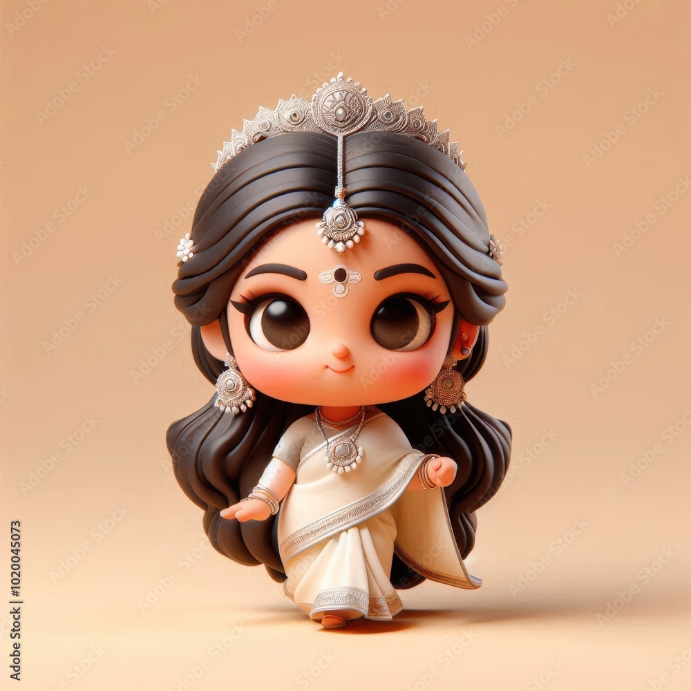 3d Cute Goddess Saraswati 3d Cute Goddess Saraswati