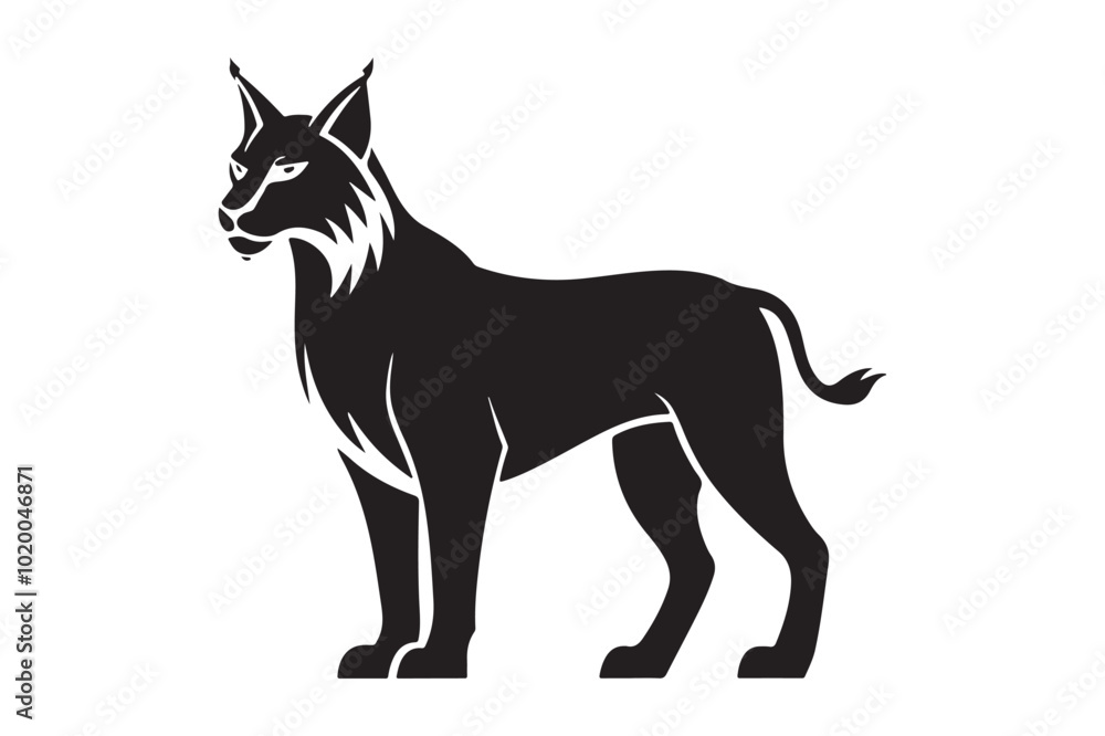 Lynx silhouette vector illustration, Lynx silhouette vector Lynx silhouette vector illustration, Lynx silhouette vector