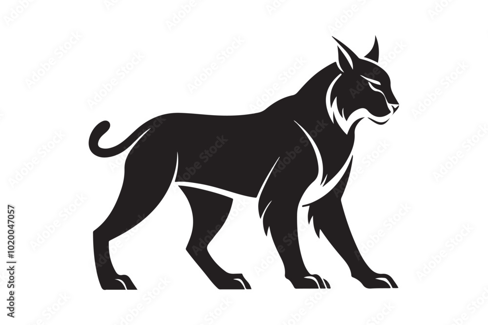 Obraz premium Lynx silhouette vector illustration, Lynx silhouette vector 