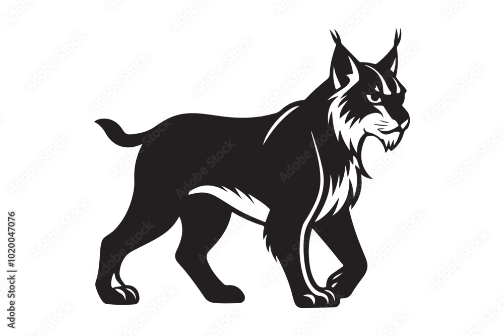 Obraz premium Lynx silhouette vector illustration, Lynx silhouette vector 