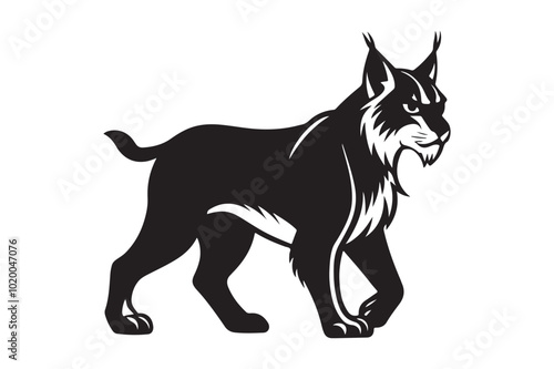 Lynx silhouette vector illustration, Lynx silhouette vector 