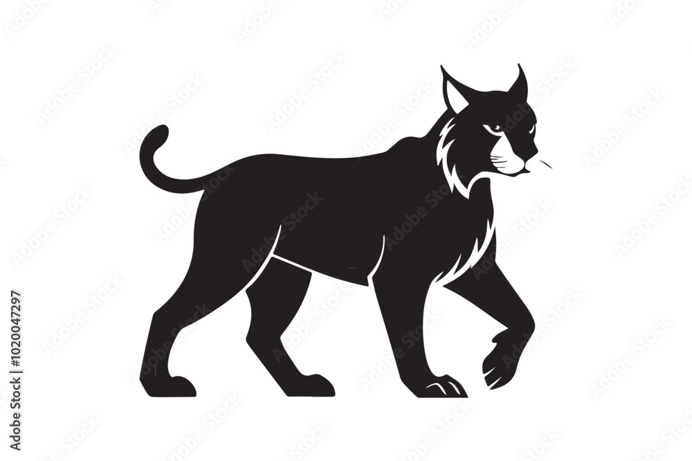 Lynx silhouette vector illustration, Lynx silhouette vector Lynx silhouette vector illustration, Lynx silhouette vector
