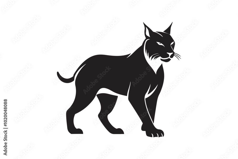 Lynx silhouette vector illustration, Lynx silhouette vector Lynx silhouette vector illustration, Lynx silhouette vector