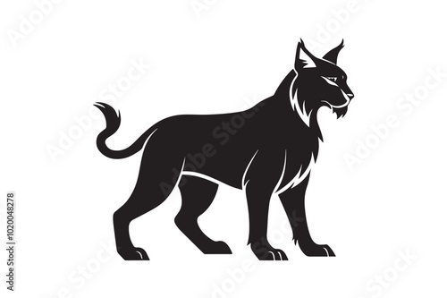 Lynx silhouette vector illustration, Lynx silhouette vector 