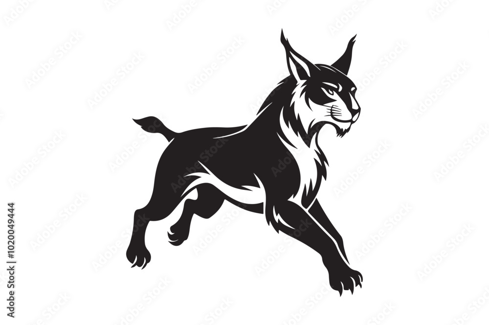 Lynx silhouette vector illustration, Lynx silhouette vector Lynx silhouette vector illustration, Lynx silhouette vector