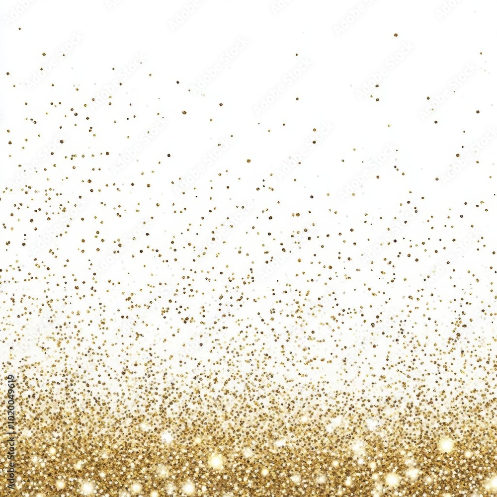 A stunning shimmering backdrop featuring golden glitter particles against a white background, perfect for festive celebrations. A stunning shimmering backdrop featuring golden glitter particles against a white background, perfect for festive celebrations.