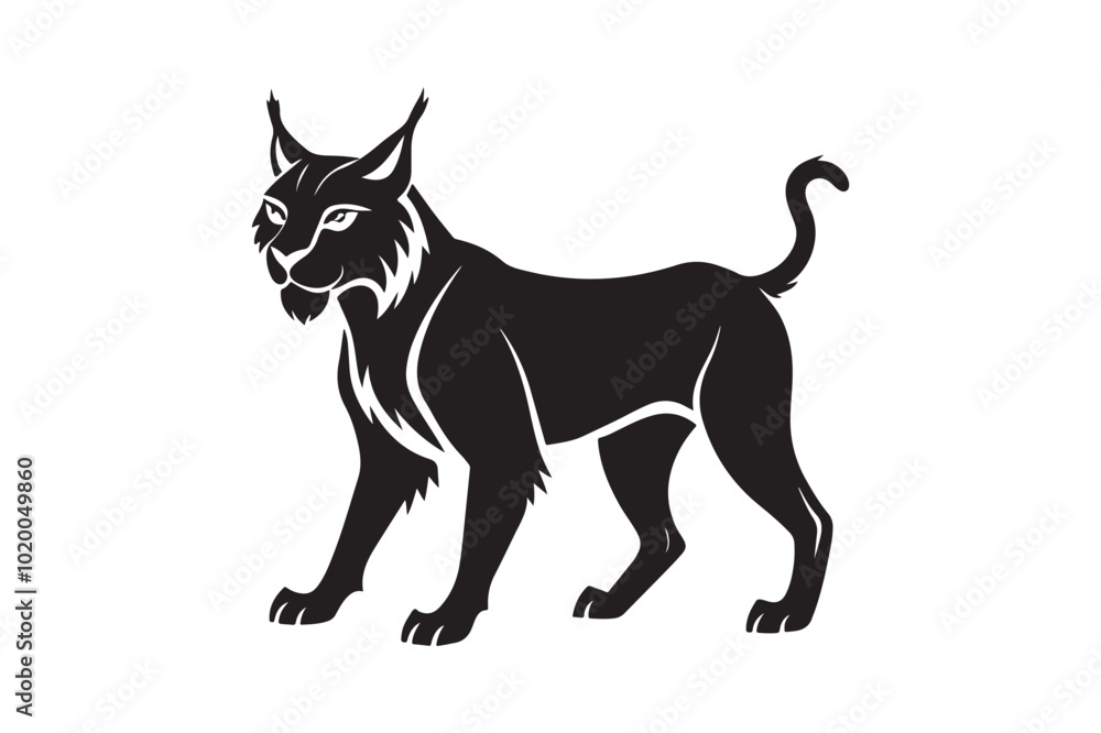 Lynx silhouette vector illustration, Lynx silhouette vector Lynx silhouette vector illustration, Lynx silhouette vector