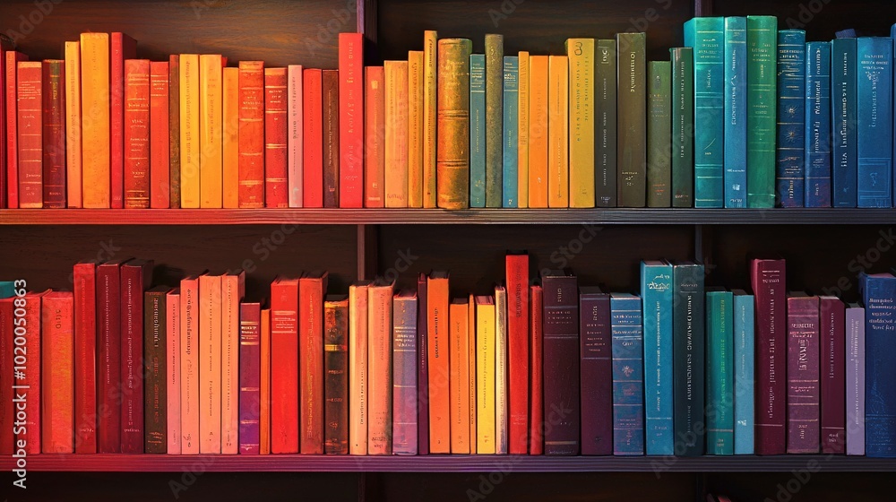 Display a vibrant collection of thoughtfully organized books on a ...