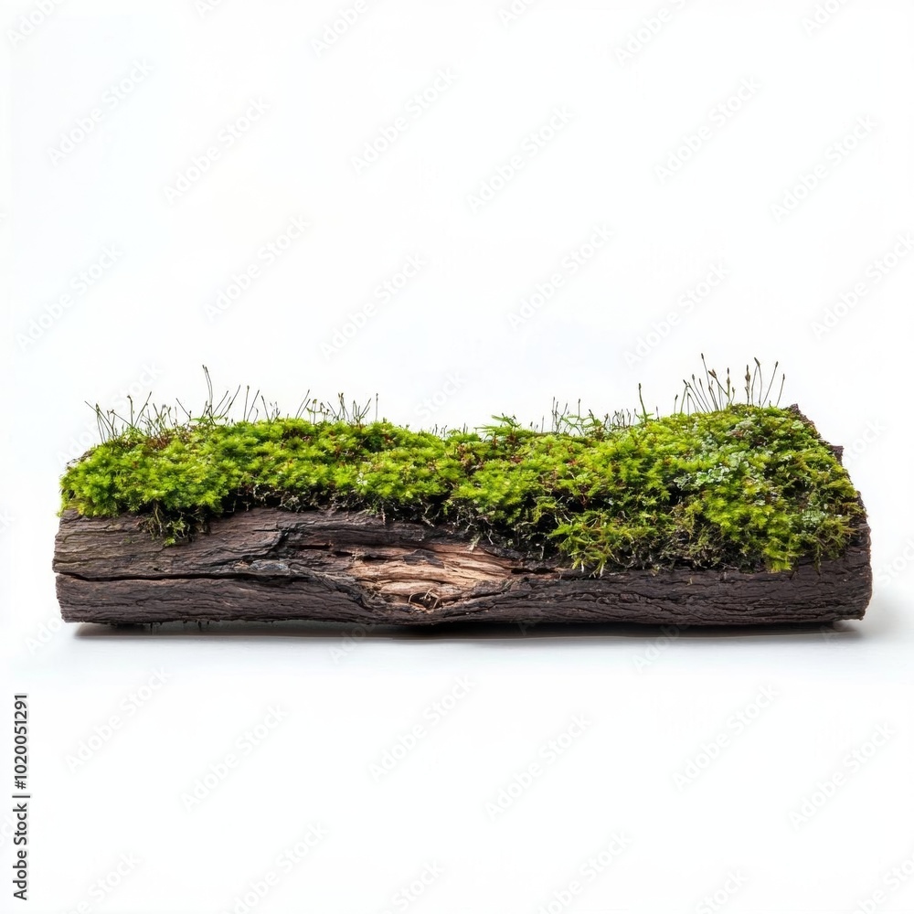 An elegant piece of wood adorned with lush green moss, showcasing nature's beauty and tranquility. An elegant piece of wood adorned with lush green moss, showcasing nature's beauty and tranquility.
