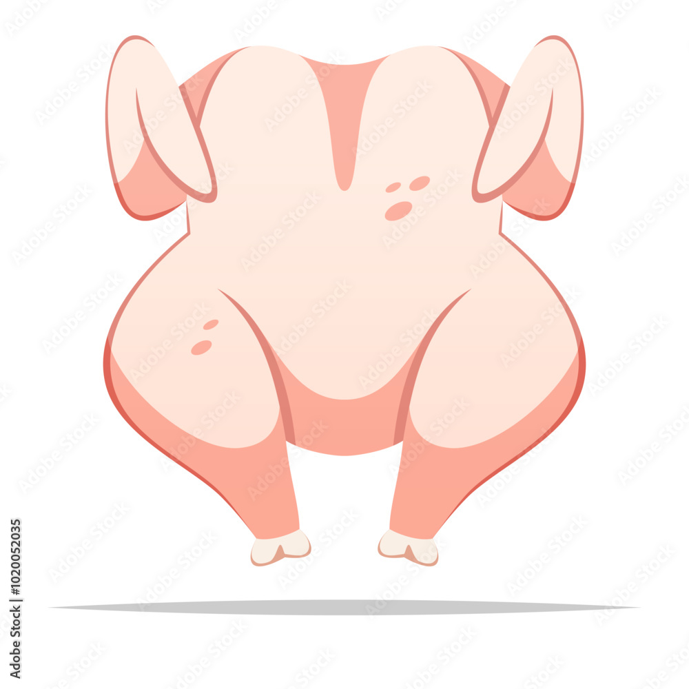 Raw whole turkey vector isolated illustration Raw whole turkey vector isolated illustration