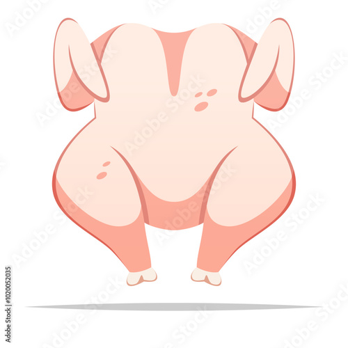 Raw whole turkey vector isolated illustration