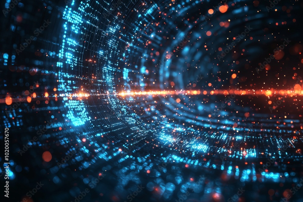 Digital Technology background of data and network created with Generative AI Digital Technology background of data and network created with Generative AI
