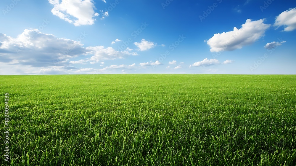 Expansive green field of lush grass stretching to the horizon, creating a peaceful, natural landscape perfect for outdoor and nature scenes. Expansive green field of lush grass stretching to the horizon, creating a peaceful, natural landscape perfect for outdoor and nature scenes.