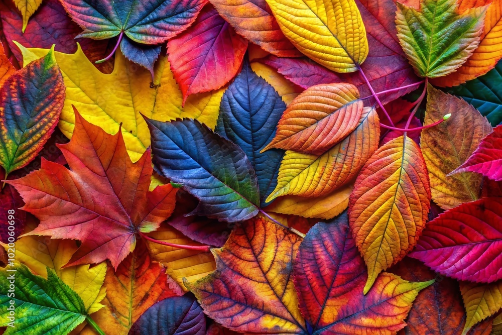 Vibrant Autumn Leaves Texture Featuring Rich Colors and Intricate Patterns for Design and Backgrounds Vibrant Autumn Leaves Texture Featuring Rich Colors and Intricate Patterns for Design and Backgrounds