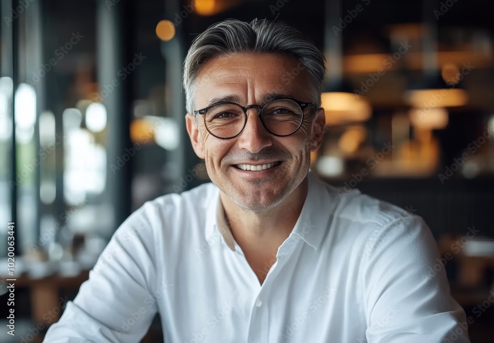 Obraz premium Happy Man in Glasses.