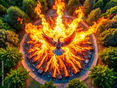 Vibrant flames representing the fire of Pentecost symbolizing divine inspiration and spiritual awakening photo