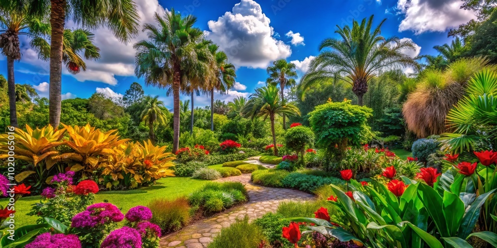 Vibrant Flora and Lush Landscapes of a Botanical Garden Showcasing Nature's Beauty in Florida Vibrant Flora and Lush Landscapes of a Botanical Garden Showcasing Nature's Beauty in Florida