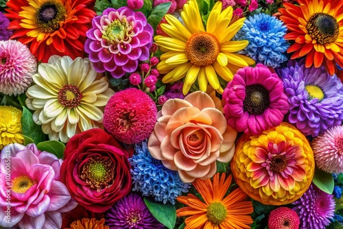 Vibrant Floral Clip Art Collection Featuring Various Flowers for Creative Projects and Designs