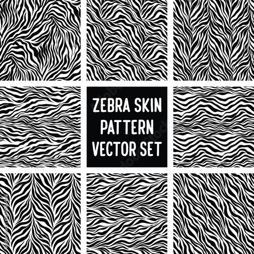 Fotografija Zebra Skin Pattern Vector Set