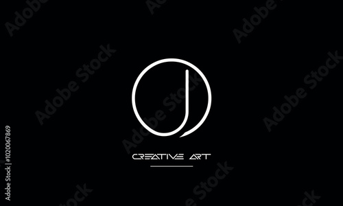 JO, OJ, J, O abstract letters logo monogram