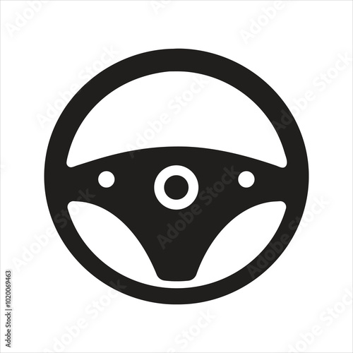 Steering wheel icon. Hands-on steering wheel icon