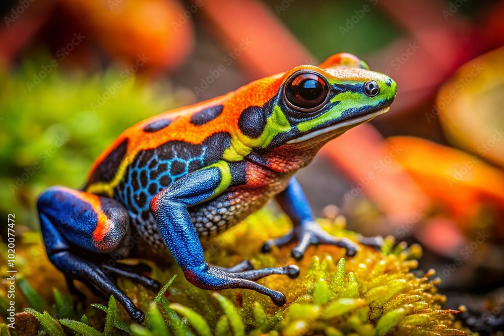 Vibrant Mimic Poison Frog in Natural Habitat Showcasing Bright Colors and Unique Patterns in Nature Vibrant Mimic Poison Frog in Natural Habitat Showcasing Bright Colors and Unique Patterns in Nature