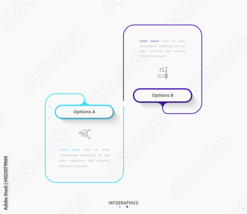 Vector Infographic label design template with icons and 2 options or steps. Can be used for process diagram, presentations, workflow layout, banner, flow chart, info graph.