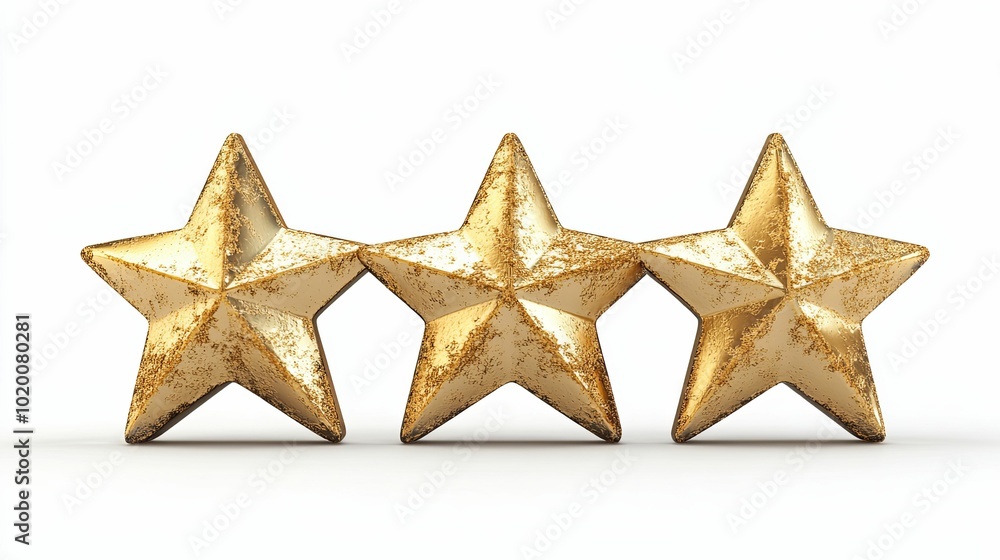 Three Golden Stars with Rough Texture Three Golden Stars with Rough Texture