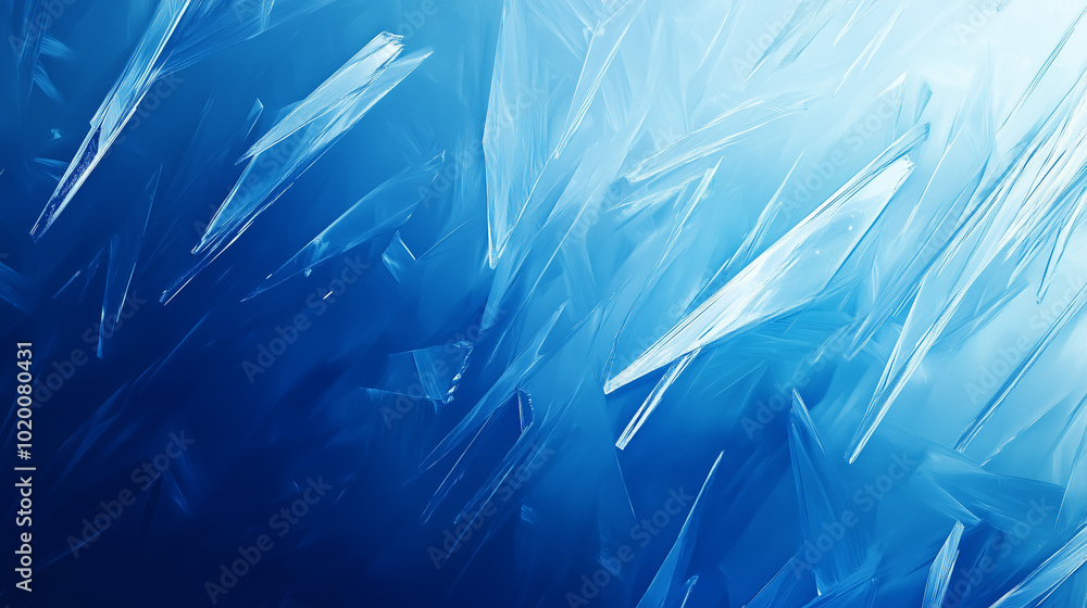 Fototapeta premium Abstract ice crystals texture in blue tones
