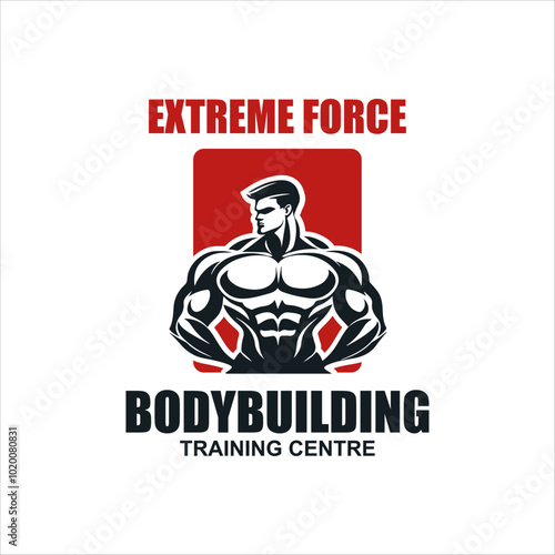 Bodybuilding and Fitness logo design template. Gym, body builder, Sport and fitness center Vector illustration.