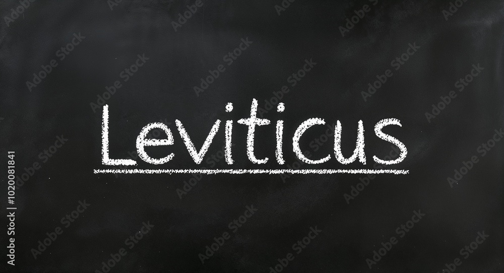 Obraz premium Leviticus text lettering on blackboard chalkboard background
