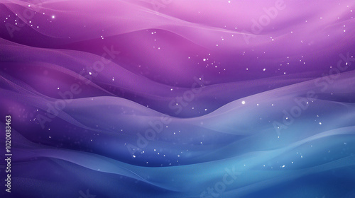 Abstract gradient waves with stars in purple and blue hues