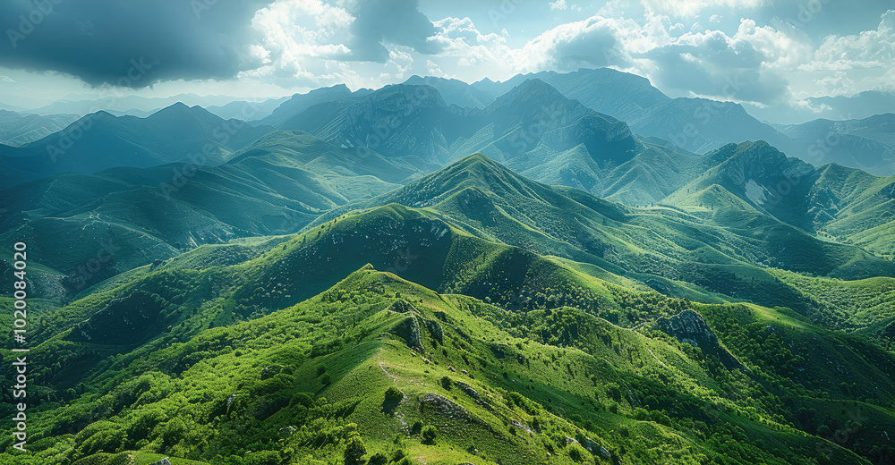 Obraz premium A real green mountains.