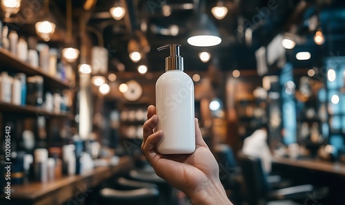 White Bottle Held in a Hand