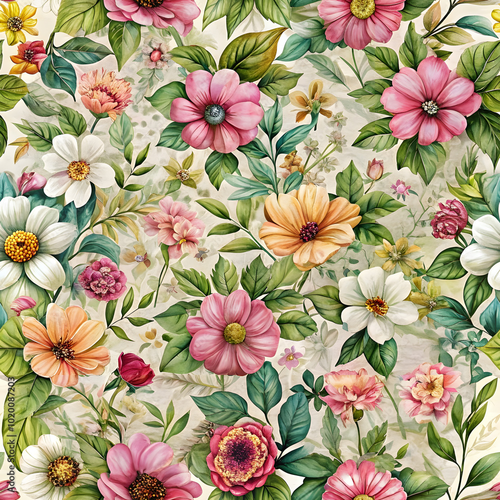 Seamless Flower Bed Spring Texture. Perfect for: Spring festivals, Garden parties, Nature retreats Seamless Flower Bed Spring Texture. Perfect for: Spring festivals, Garden parties, Nature retreats