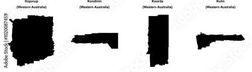 Kojonup, Kondinin, Koorda, Kulin outline maps