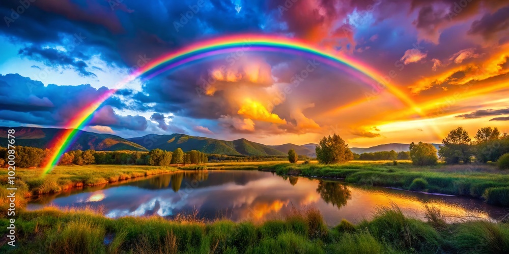 Obraz premium Vibrant Rainbow Colors Blending Together in a Beautiful Abstract Display of Natural Beauty