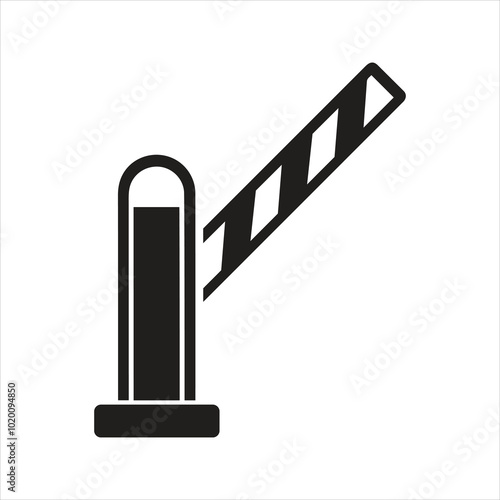 Open barrier. Parking lot gate opening icon. Road barrier icon